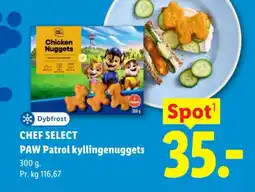 Lidl CHEF SELECT PAW Patrol kyllingenuggets tilbud