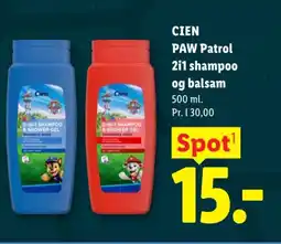 Lidl CIEN PAW Patrol 211 shampoo og balsam tilbud