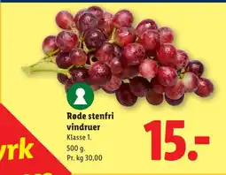 Lidl Røde stenfri vindruer tilbud