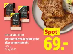 Lidl Grillmeister Marinerede nakkekoteletter eller sommersteaks tilbud