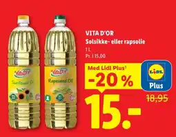 Lidl Vita D'or Solsikke- eller rapsolie tilbud