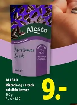 Lidl Alesto Ristede og saltede solsikkekerner tilbud