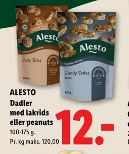 Lidl Alesto Dadler Med Lakrids eller peanuts tilbud