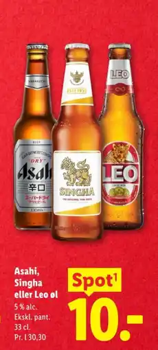 Lidl Asahi, Singha eller Leo øl tilbud
