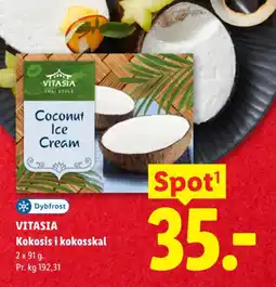 Lidl Dybfrost Vitasia Kokosis i kokosskal tilbud