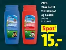 Lidl CIEN PAW Patrol 2i1 shampoo og balsam tilbud