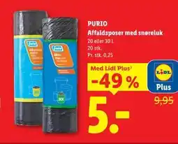 Lidl PURIO Affaldsposer med snøreluk, App-pris tilbud