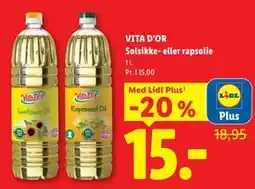 Lidl VITA D'OR Solsikke- eller rapsolie, App-pris tilbud