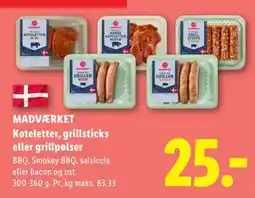 Lidl MADVÆRKET Koteletter, grillsticks eller grillpølser tilbud