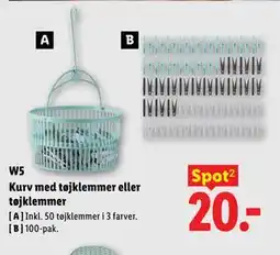Lidl W5 Kurv med tøjklemmer eller tøjklemmer tilbud