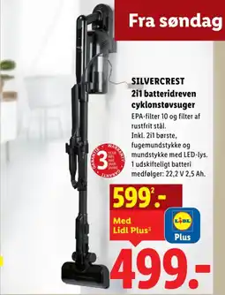Lidl SILVERCREST 2i1 batteridreven cyklonstøvsuger tilbud