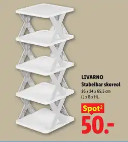 Lidl Livarno stabelbar skoreol tilbud
