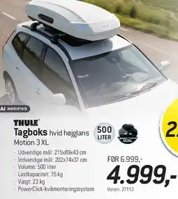 Thansen Thule Tagboks Motion 3 XL (hvid højglans) tilbud