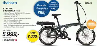 X-ZITE El-foldcykel Mini 3