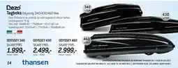 Thansen Dezo Tagboks Odyssey 340 / 430 / 460 tilbud