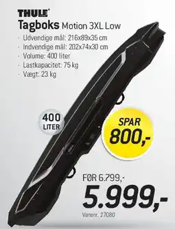 Thansen Thule Tagboks Motion 3XL Low (sort) tilbud