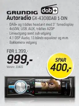 Thansen Grundig Autoradio GX-4308DAB 1-DIN tilbud