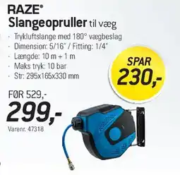Thansen RAZE Slangeopruller til væg tilbud