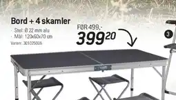 Thansen Bord + 4 skamler tilbud