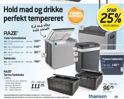 Thansen RAZE køle-/varmebokse og tilbehør tilbud