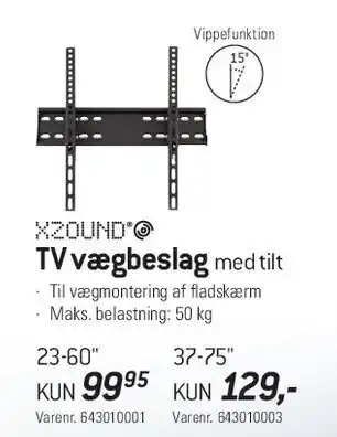 Thansen TV vægbeslag med tilt tilbud