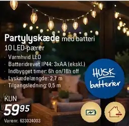Thansen Partylskæde med batteri tilbud