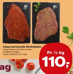 SuperBrugsen Coop marinerede flanksteaks tilbud