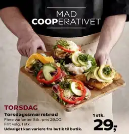 SuperBrugsen Mad Cooperativet - Torsdagsmørrebrød (åbne smørrebrød) tilbud