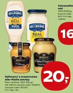 SuperBrugsen Hellmann's mayonnaise eller Maille sennep tilbud