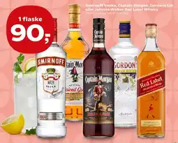 SuperBrugsen Smirnoff Vodka, Captain Morgan, Gordon's Gin eller Johnnie Walker Red Label Whisky tilbud