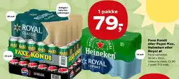 SuperBrugsen Faxe Kondi, Pepsi Max, Heineken eller Royal øl - 1 pakke tilbud