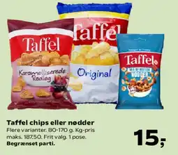 SuperBrugsen Taffel chips eller nødder tilbud