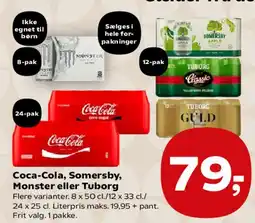 SuperBrugsen Coca‑Cola, Somersby, Monster eller Tuborg tilbud