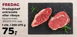 Kvickly Fredagsbøf (entrecote eller ribeye) tilbud
