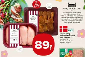 Kvickly Frijsenborg kyllingebrystfilet eller -lårmix tilbud