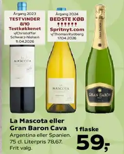 Kvickly La Mascota eller Gran Baron Cava tilbud