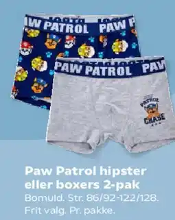 Kvickly Paw Patrol hipster eller boxers 2-pak tilbud