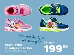 Kvickly Paw Patrol sneakers med lys tilbud