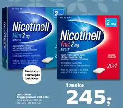 Kvickly Nicotinell tyggegummi 204 stk. tilbud