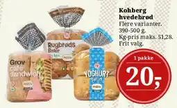 Dagli'Brugsen Kohberg hvedebrød tilbud