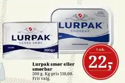 Dagli'Brugsen Lurpak smør eller smørbar tilbud