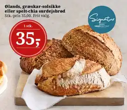 Dagli'Brugsen Ølands, græskar-solsikke eller spelt-chia surdejsbrød tilbud