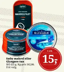 Dagli'Brugsen Sæby makrel eller Glyngøre tun tilbud