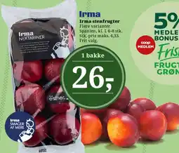 Dagli'Brugsen Irma stenfrugter (nektariner) tilbud