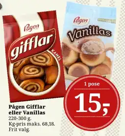 Dagli'Brugsen Pågen Gifflar eller Vanillas tilbud