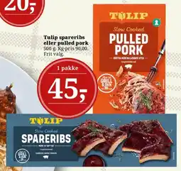 Dagli'Brugsen Tulip spareribs eller pulled pork tilbud
