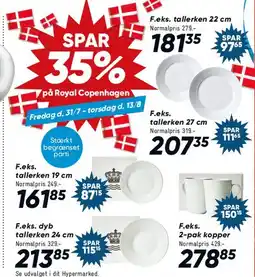 Bilka Royal Copenhagen - tallerkener og kopper (udsalg) tilbud