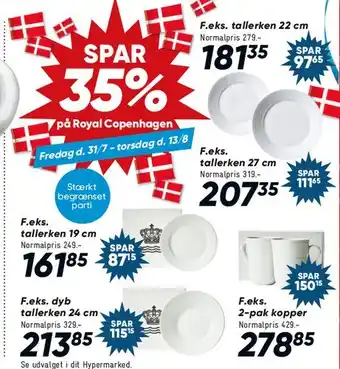 Royal Copenhagen - tallerkener og kopper (udsalg)