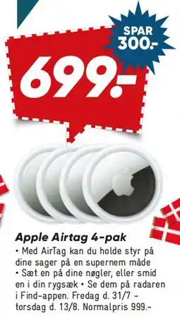 Bilka Apple AirTag 4-pak tilbud