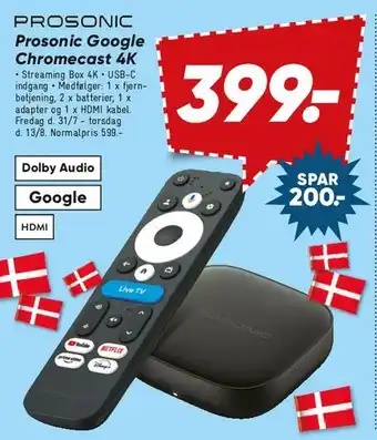 Prosonic Google Chromecast 4K (with remote)